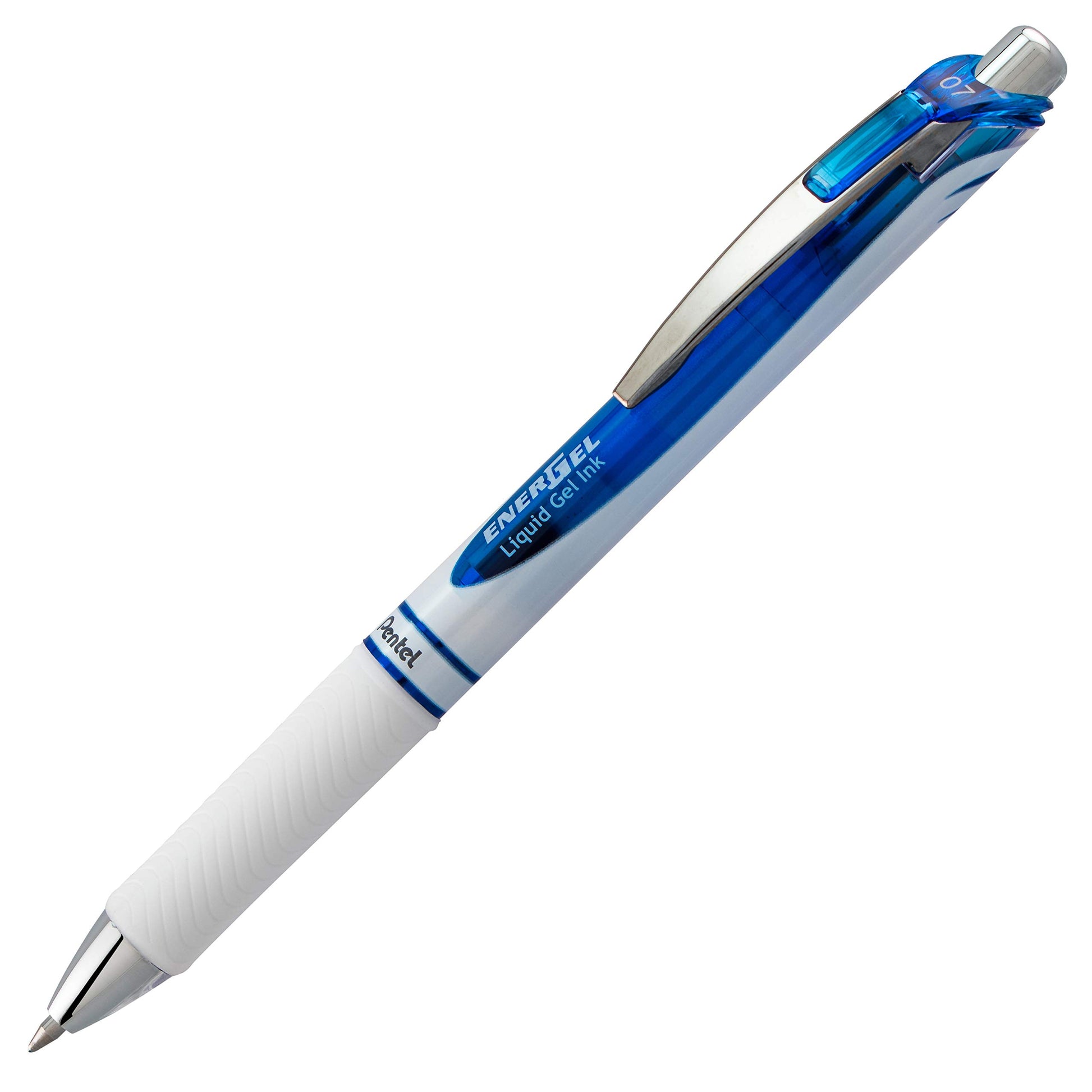 Pentel EnerGel Pearl Deluxe RTX Retractable Liquid Gel Pen, 0.7mm, Blue Accent, Blue Ink, Box of 12