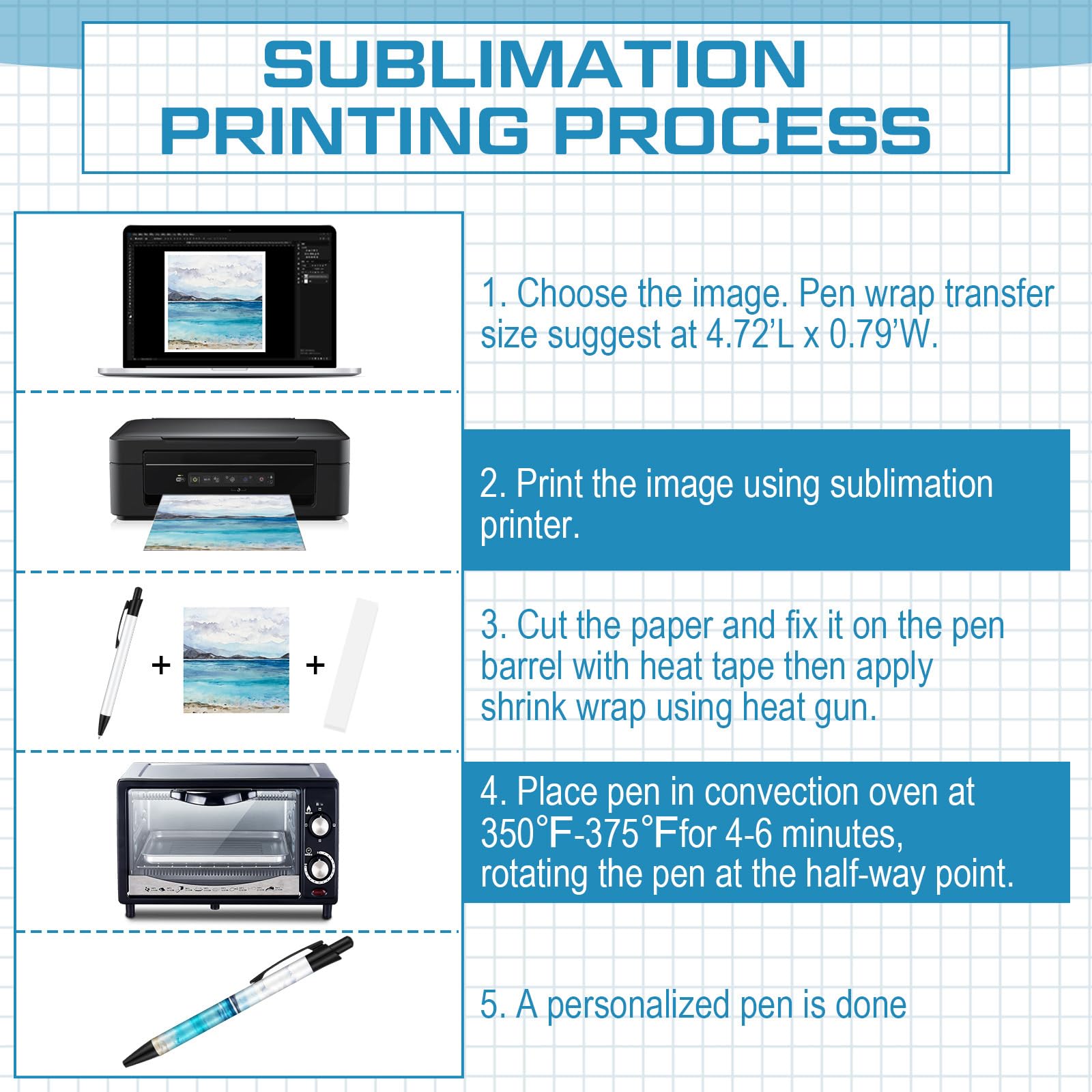 Yexiya Sublimation Pens Blank Heat Transfer Pen Sublimation Ballpoint Pen with Shrink Wrap White