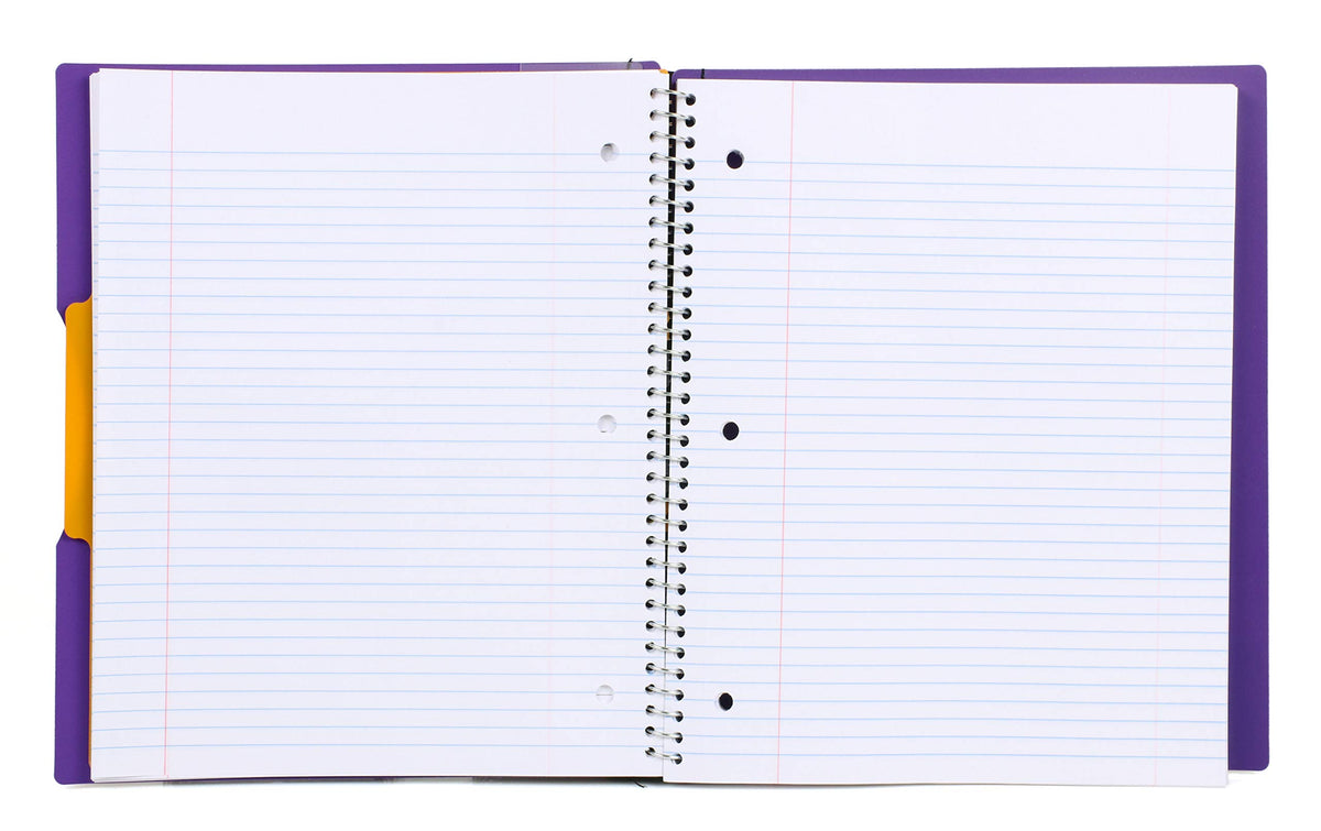 Mintra Office Durable PREMIUM Spiral Notebook, ((Purple, 1 Subject, 8.5in x 11in)), Fabric Covered