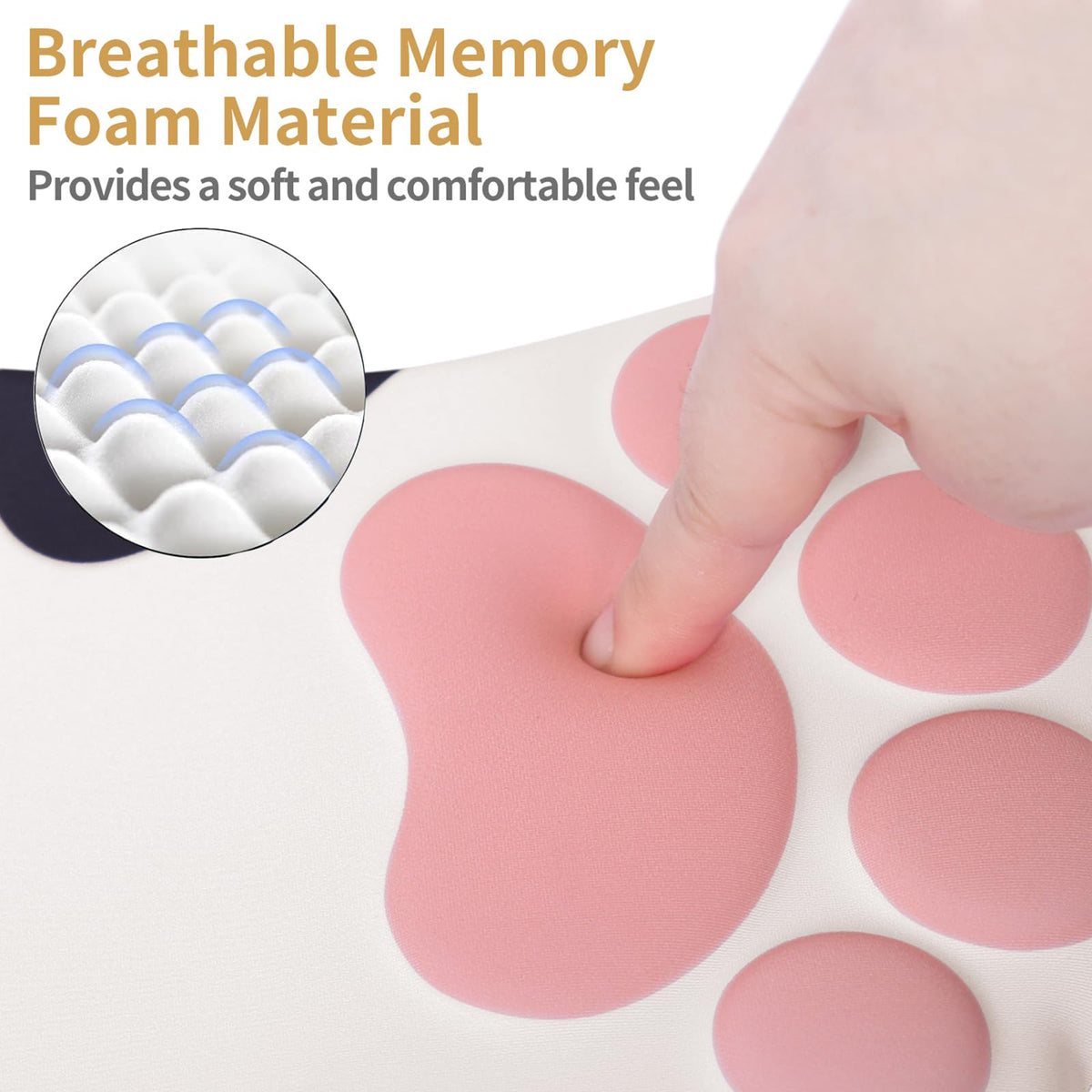 L-SPOUTTO Ergonomic Mouse Pad with Wrist Rest,Cute Mouse Pad Wrist Support