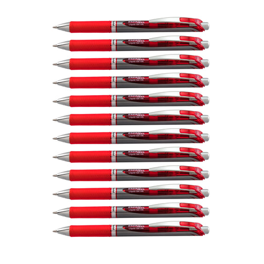 Pentel EnerGel RTX Retractable Liquid Gel Pen, Bold Line, Metal Tip, Red Ink (BL80-B) (Pack of 1