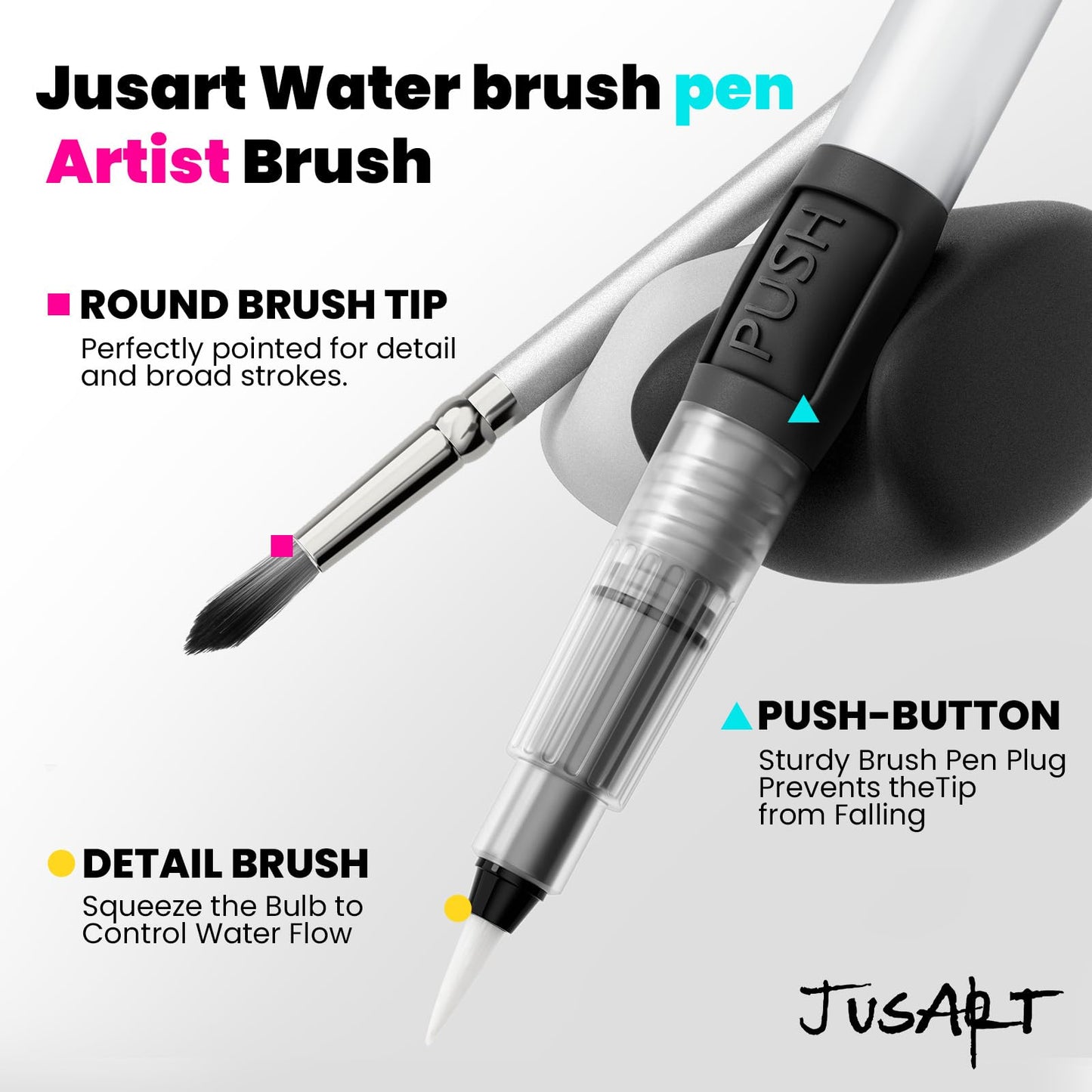 JusArt 108 Colors Watercolor Paint Set,Art Supplies with Metallic Color, Detail Painting Brushes