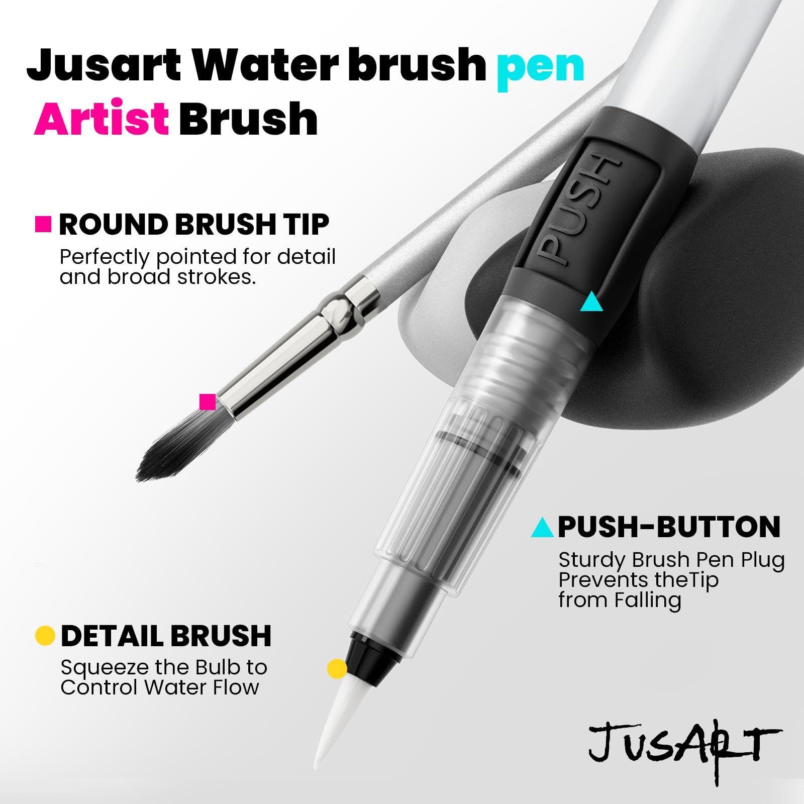 JusArt 108 Colors Watercolor Paint Set,Art Supplies with Metallic Color, Detail Painting Brushes