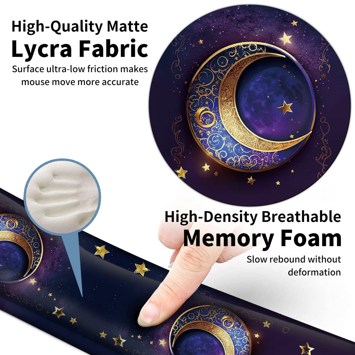 Mouse Pad + Keyboard Wrist Rest + Mouse Wrist Rest Support Set + Coaster, Ergonomic Memory Foam