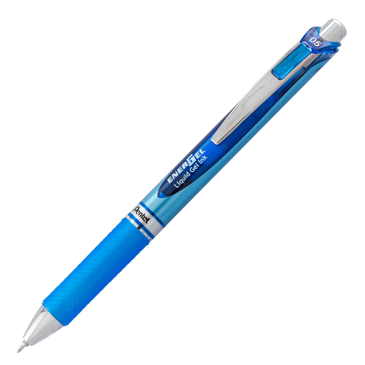 Pentel EnerGel Deluxe RTX Retractable Liquid Gel Pen, (0.5mm), Needle Tip, Blue Ink, 2 Pack