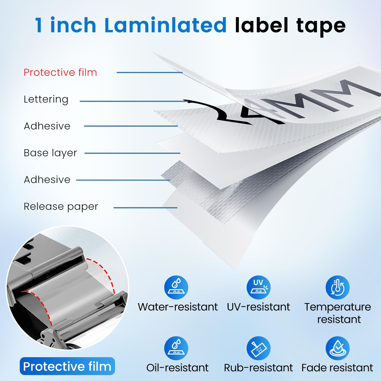 Compatible with Brother P-Touch TZe-251 Laminated Label Tape TZ TZE 1" 24mm