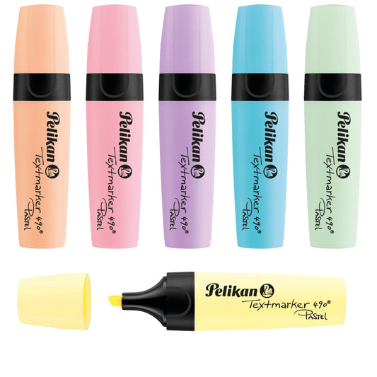 Pelikan Highlighters 490, Assorted Pastel Colours, 6 Pack