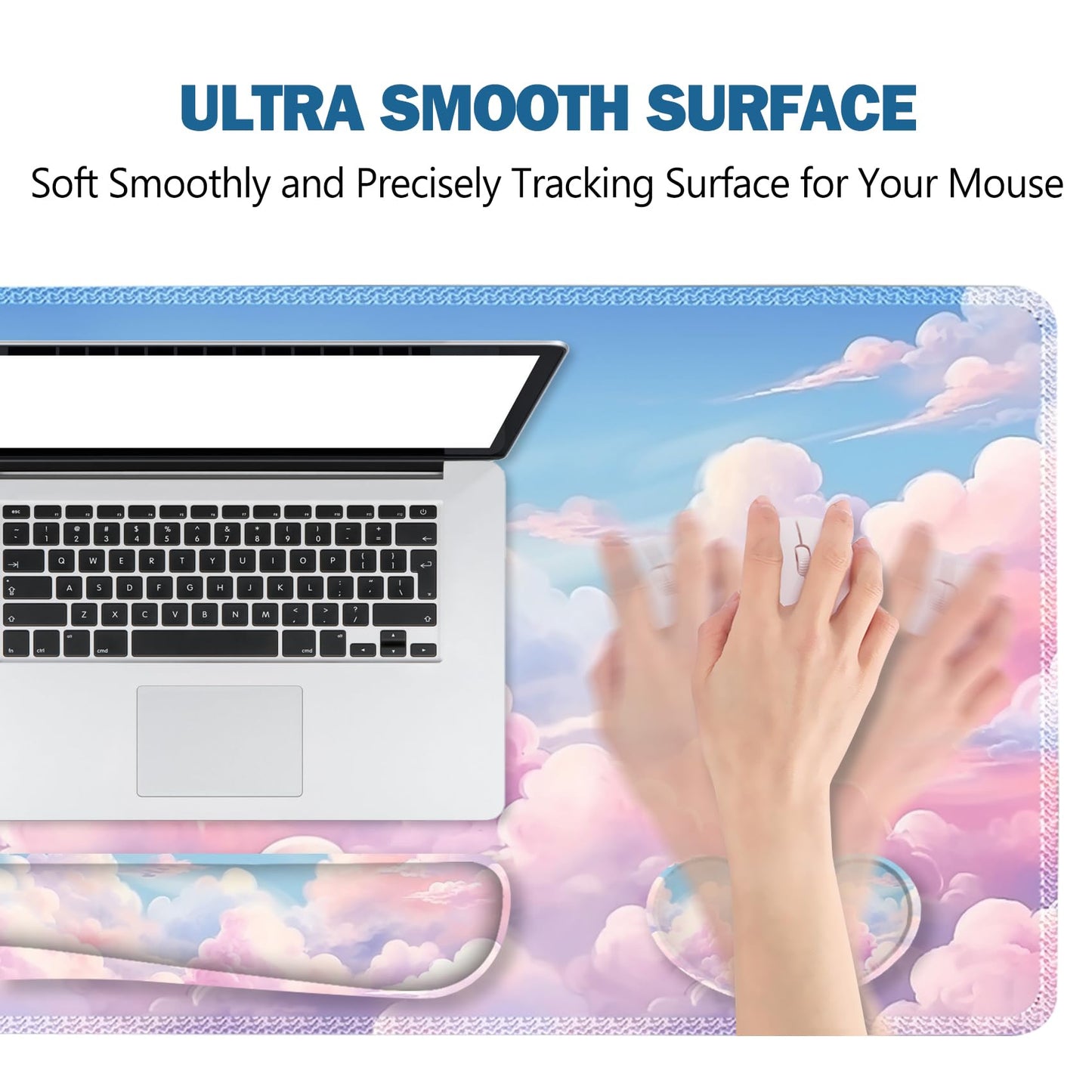 ToLuLu Large Mouse Pad Desk Pad, Wrist Rest Desk Mat for Keyboard and Mouse