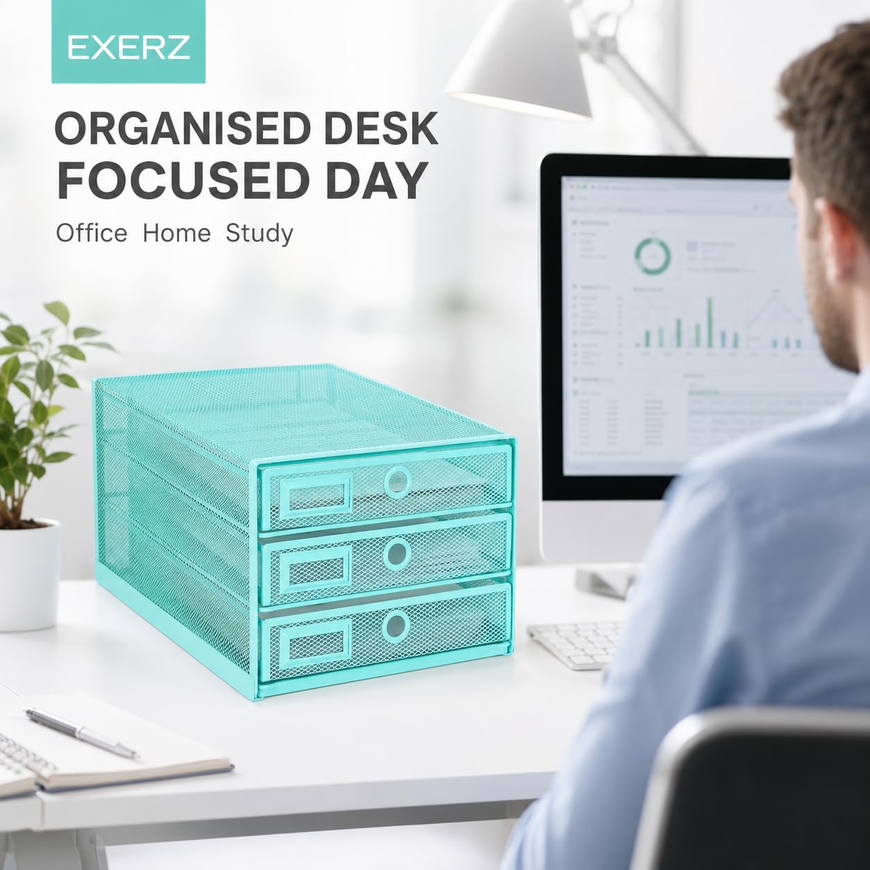 Exerz Paper Sorter 3 Drawer Wire Mesh A4 / Desk Multifunctional Desk Organiser/Multi-Layer Letter