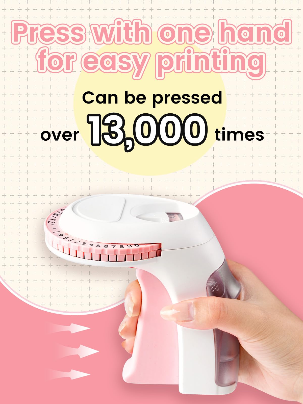 Pink Embossing Label Maker, Scrapbook Junk Journal Supplies, Retro Embosser