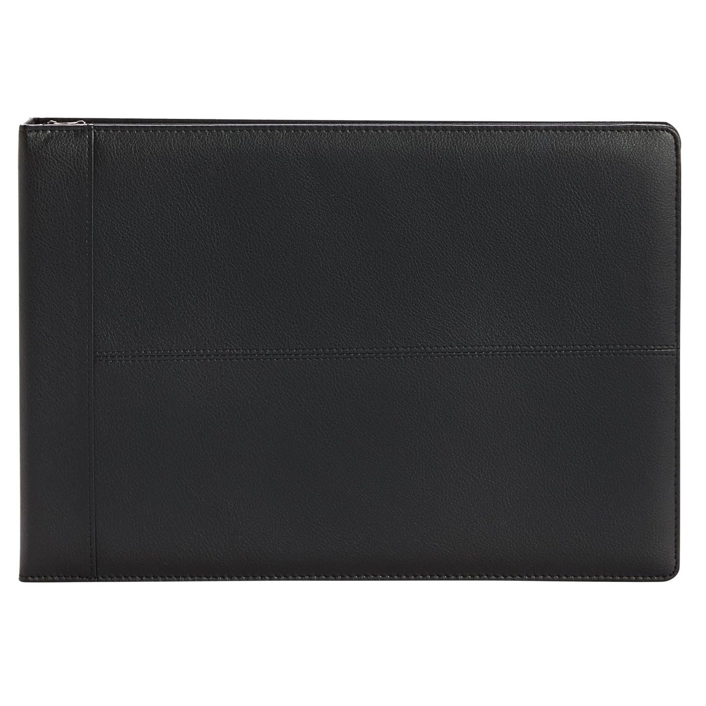 Juvale Check Binder - Black Faux Leather, 7-Ring, 14 x 10 in, Fits 600 Checks - Business Checkbook