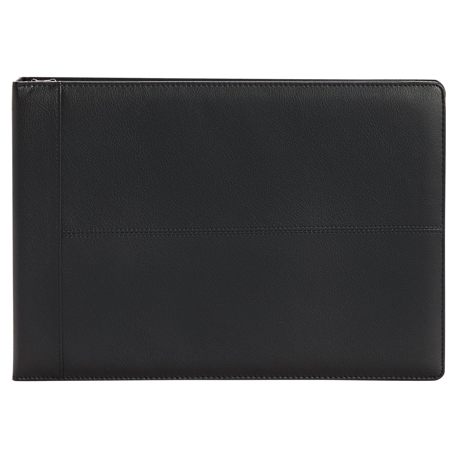 Juvale Check Binder - Black Faux Leather, 7-Ring, 14 x 10 in, Fits 600 Checks - Business Checkbook