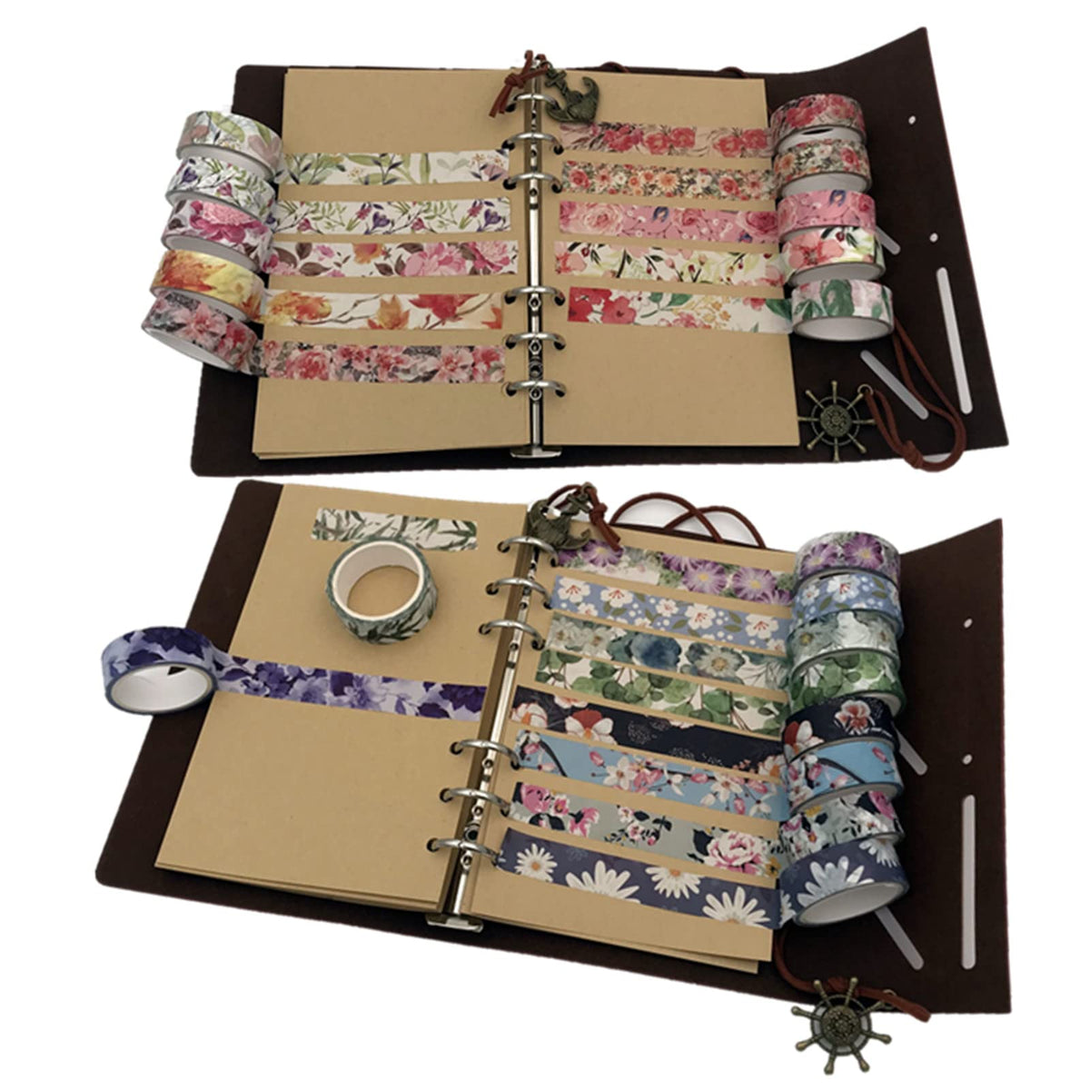 Esweny Floral Washi Tape Set 20 Rolls 15mm Wide Flower Decorative Paper Tapes for Scrapbooking