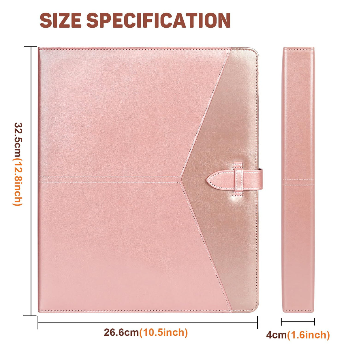 Toplive Padfolio 3 Ring Binder Organizer for Women, Business Portfolio for Women A4 Letter Size PU