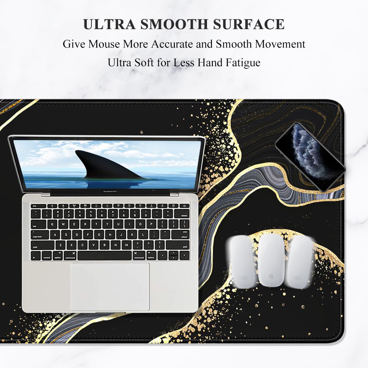 Auhoahsil Extended Mouse Pad, XXL Desk Pad Gaming Mousepad, Large Big Laptop Computer Keyboard Desk