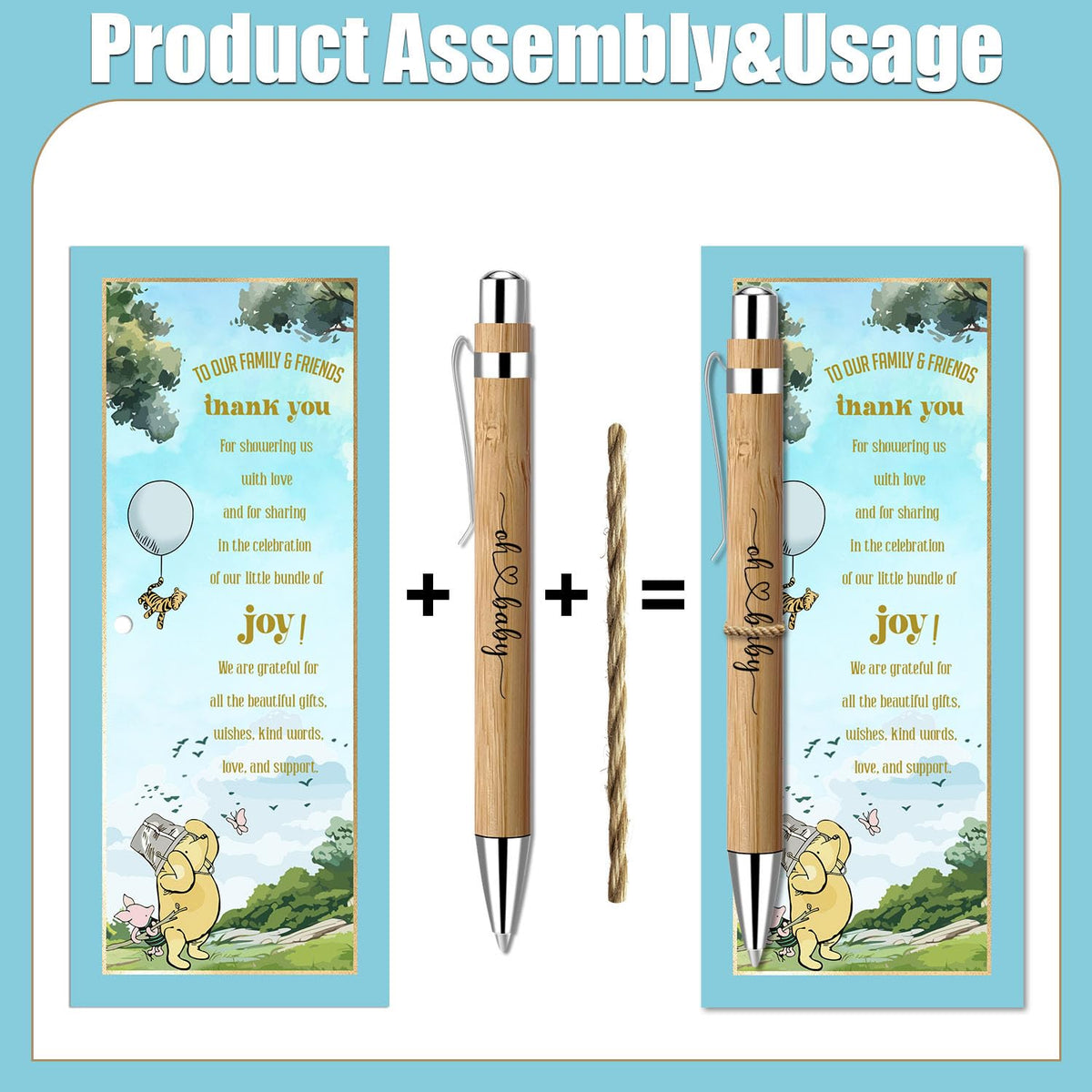 Toerifer Winnie Baby Shower Favors for 30 Guests, 30 Pcs Thank You Gifts for Baby Shower, Gender