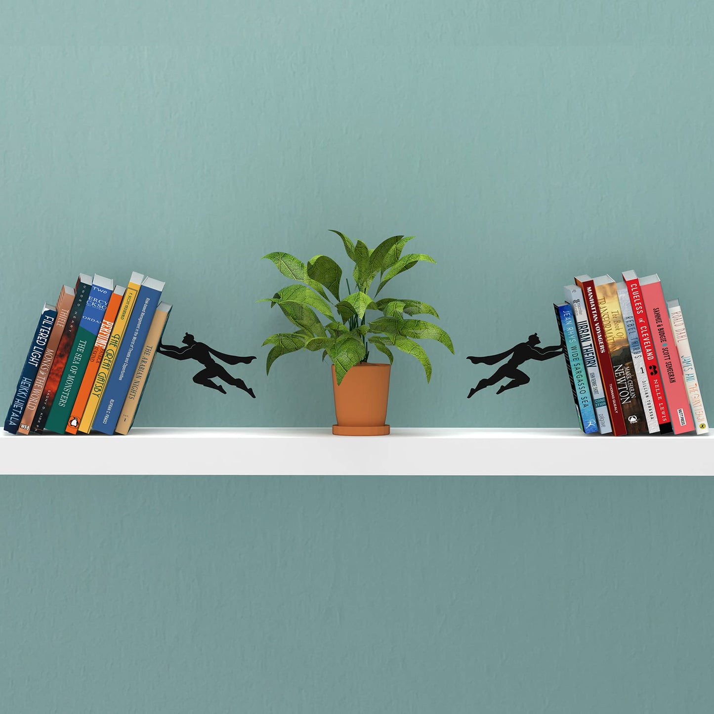 Artori Design Bookends - Decorative Book Ends for Shelves, 2X Super Hero