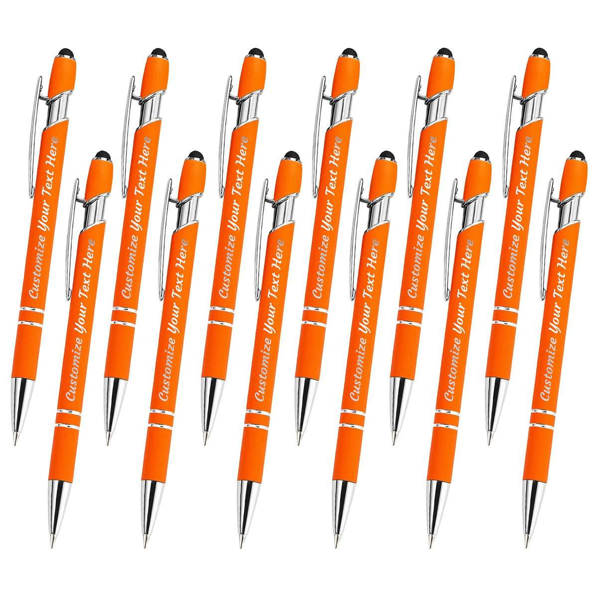 YanNanKe 12 PCS Custom Pens Personalized Bulk, Customized Engraving Ballpoint Pens with Stylus Name