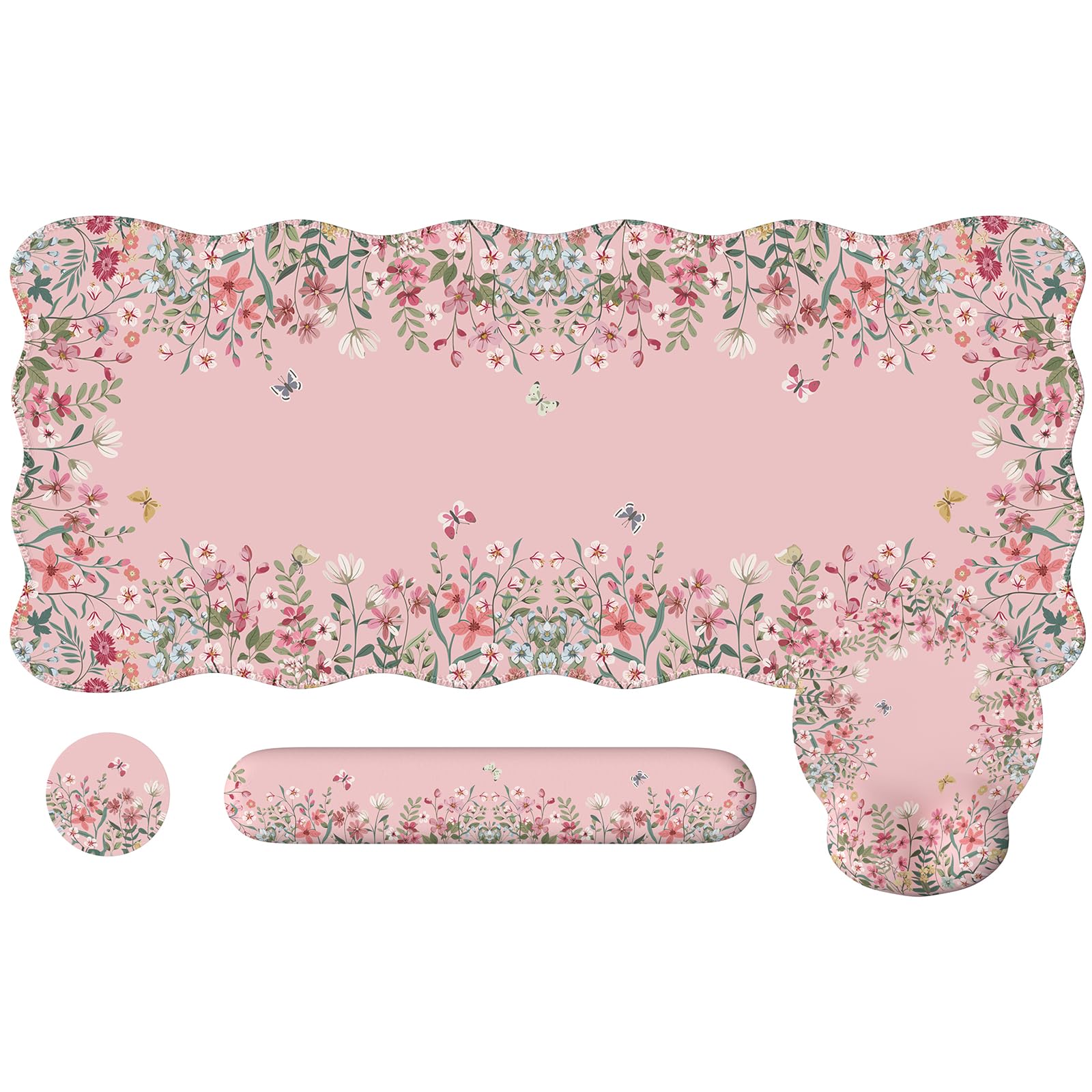 iCasso Pink Keyboard Mat 35.4"x15.7", Desk Protector for Classroom