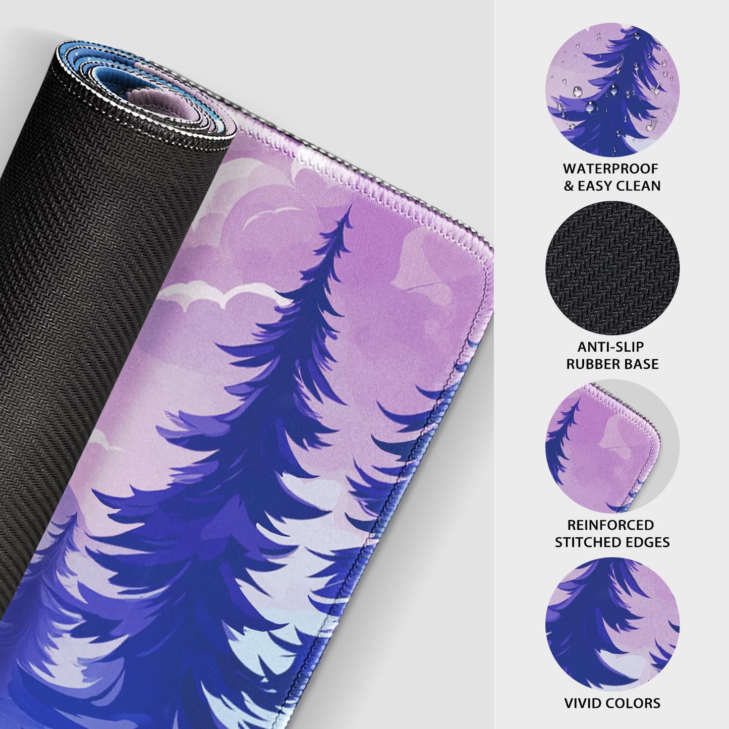Mcapirivo Mountain Moonlight Gaming Mouse Pad Desk Mat 31.5"x15.7"