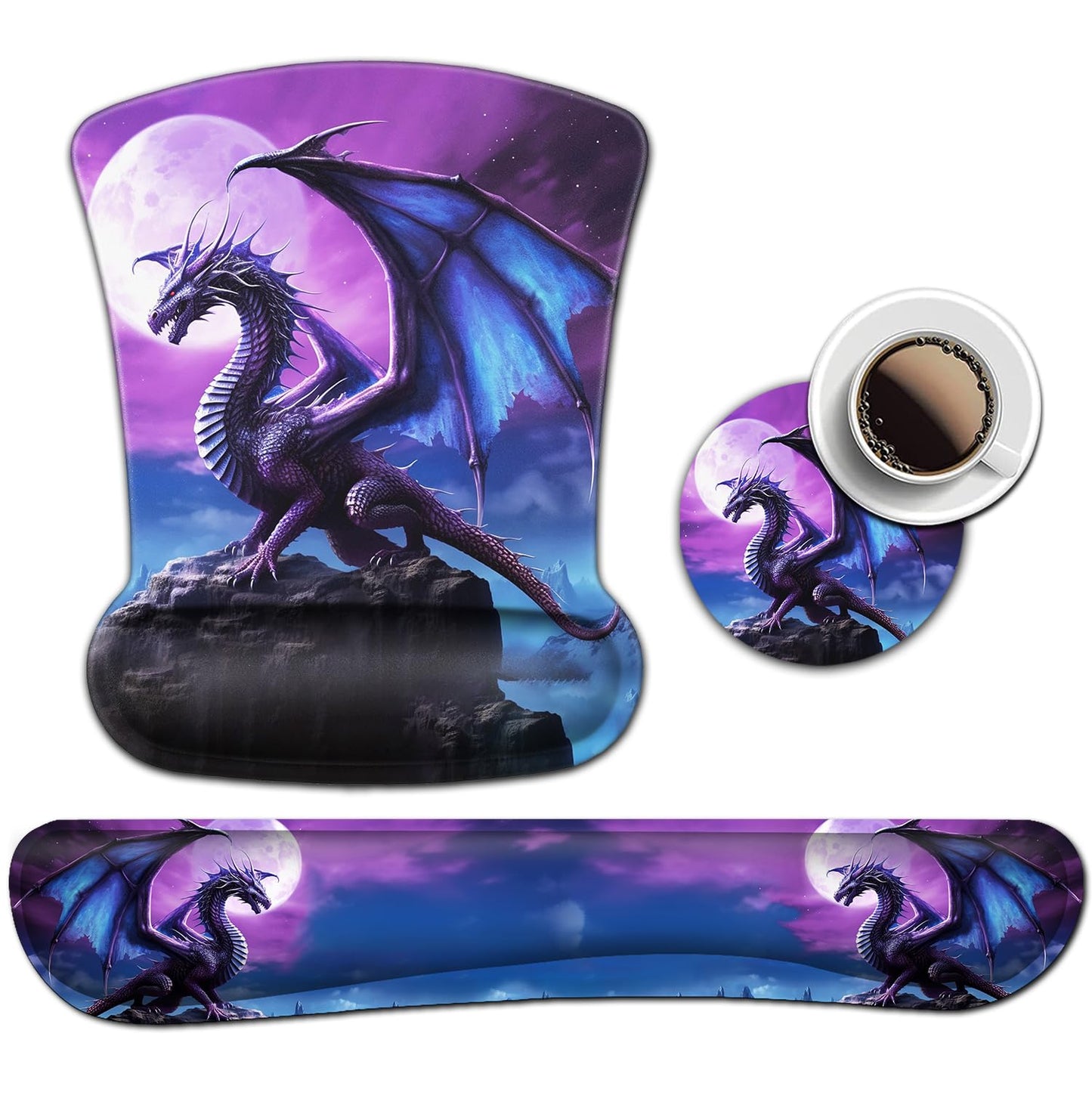 Mouse Pad with Wrist Support, Office Easy Typing, Games, to Relieve Fatigue, Non-Slip and Durable