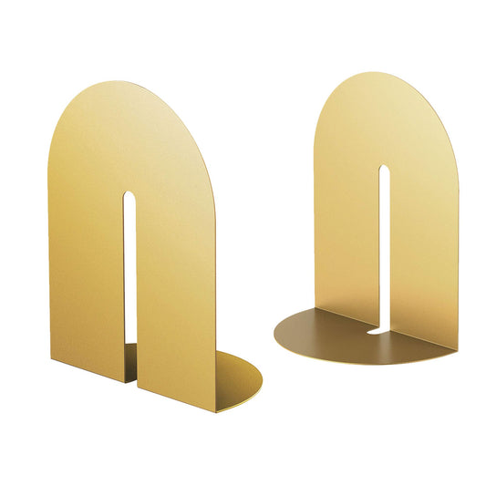 Ondeam Runway Gold Bookends for Books,1 Pair Metal Book Holders for Office Shelves Adults & Kids
