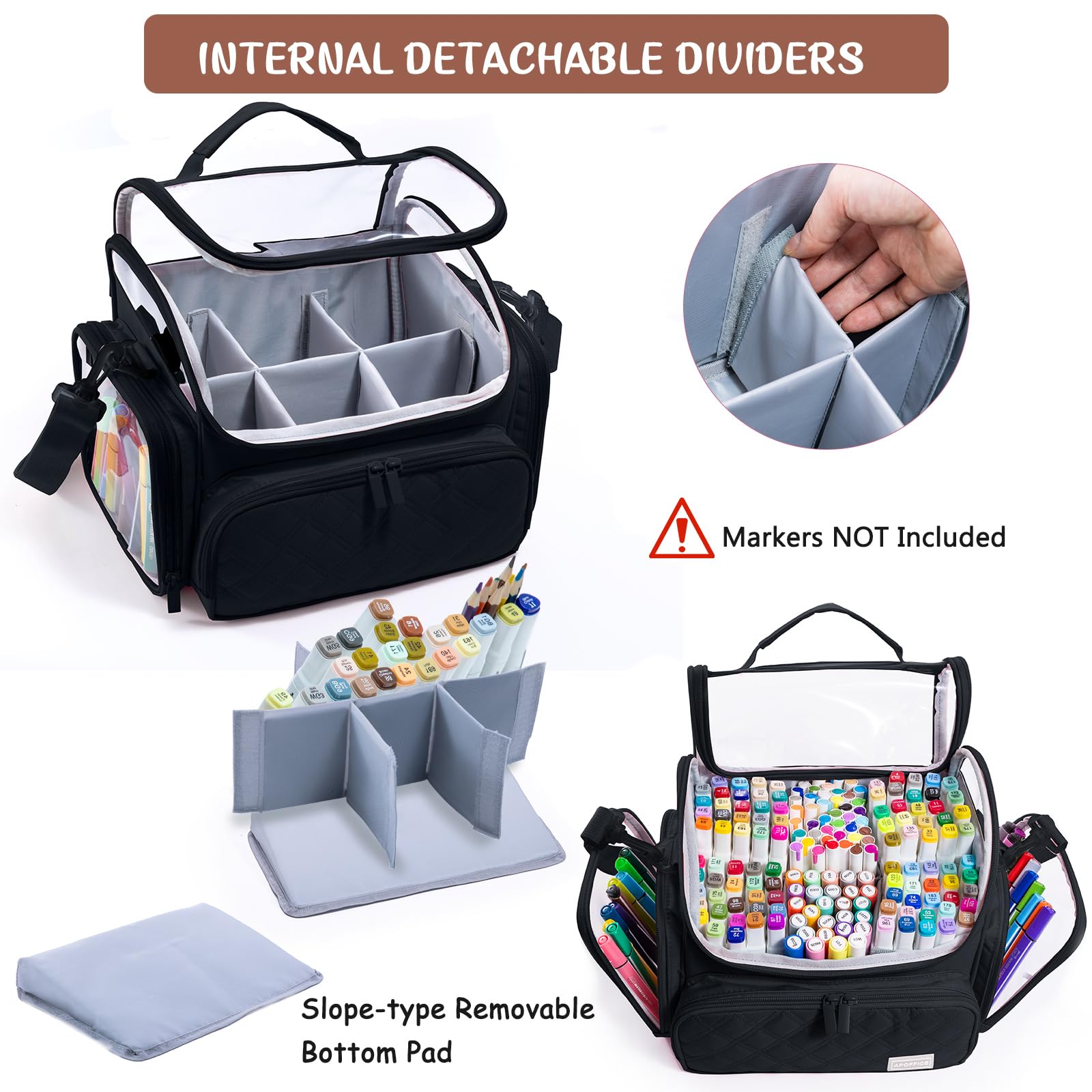 APOFFICE Large Marker Case for 150-200 Markers, Marker Organizer Bag