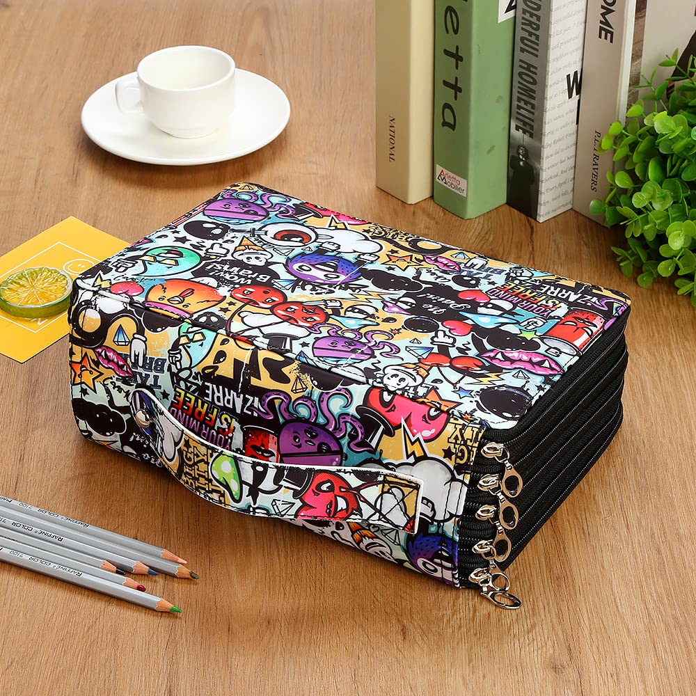 Lbxgap 250 Slots Colored Pencil Case Organizer, 5 Layer Bag