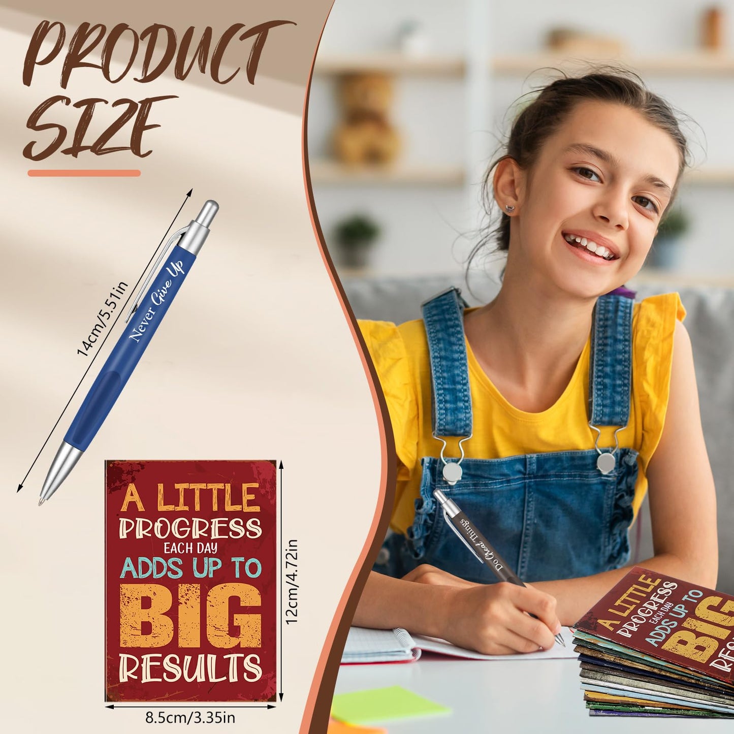 Yeaqee 72 Pcs Motivational Pen Notepad Gifts Bulk Set, Motivational