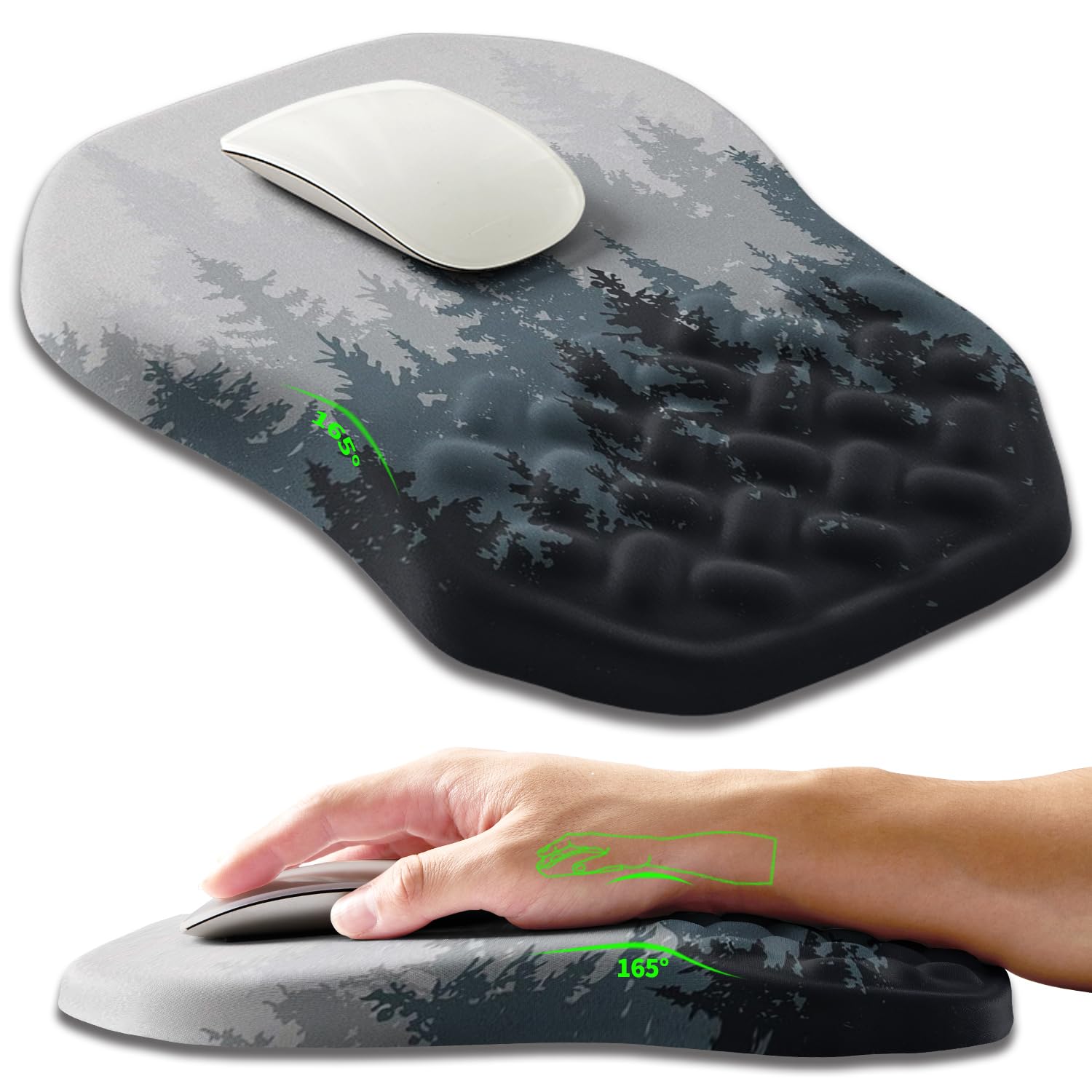 Armanza Ergonomic Slope Mouse Pad Wrist Support, Wrist Rest Mousepad for Carpal Tunnel Pain Relief