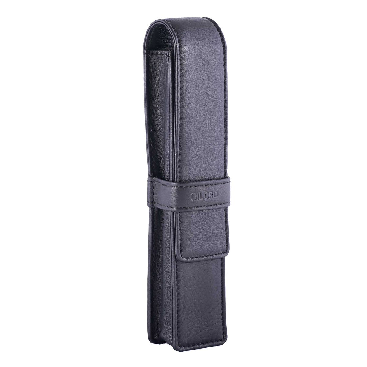 DiLoro Leather Single Pen Case Pencil Pouch Holder for One Fountain Ballpoint Rollerball Pen and