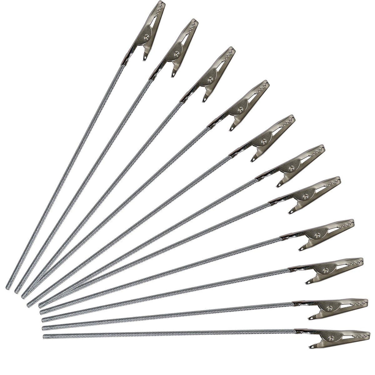 ZOENHOU 200 PCS 5.9 Inches Alligator Clips, Metal Wire Long-Tailed Spring Clamps Set, Zinc Plated