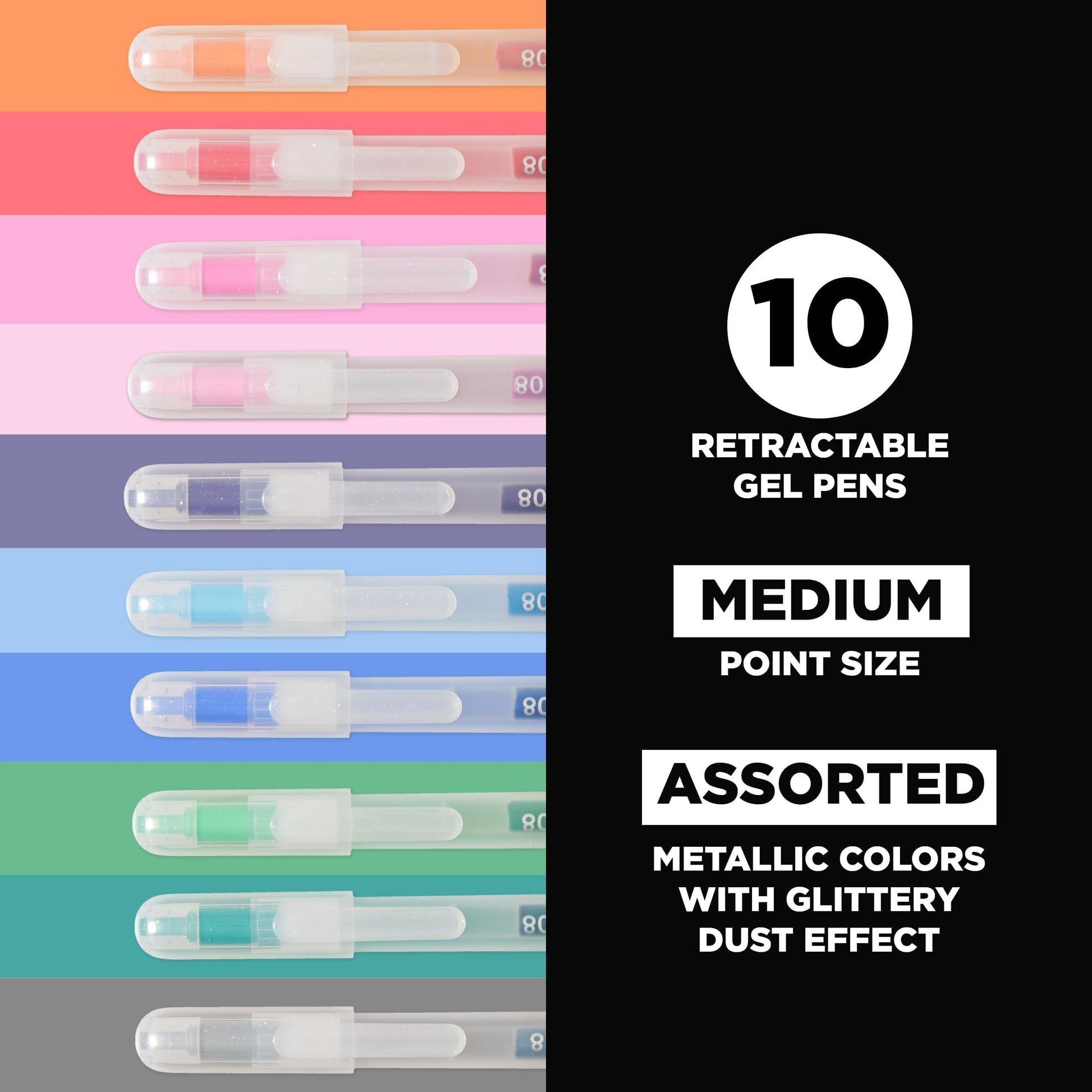 Sakura Gelly Roll Retractable Gel Pens, Stardust Assorted, 10 Pack