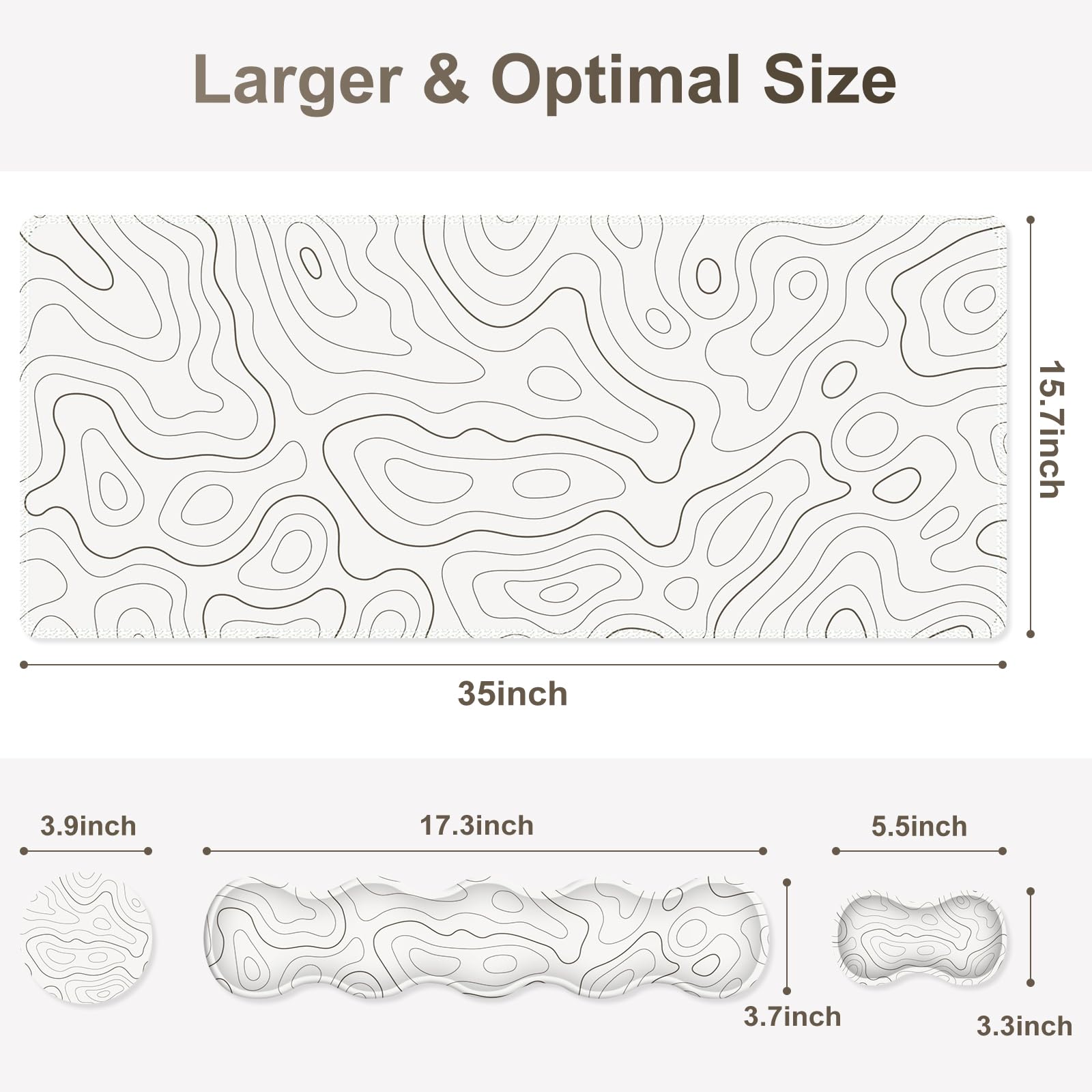 NXZGO Gaming Mouse Pad Keyboard Wrist Support, 4 in1 Mousepad with Wrist Keyboard Rest, Computer