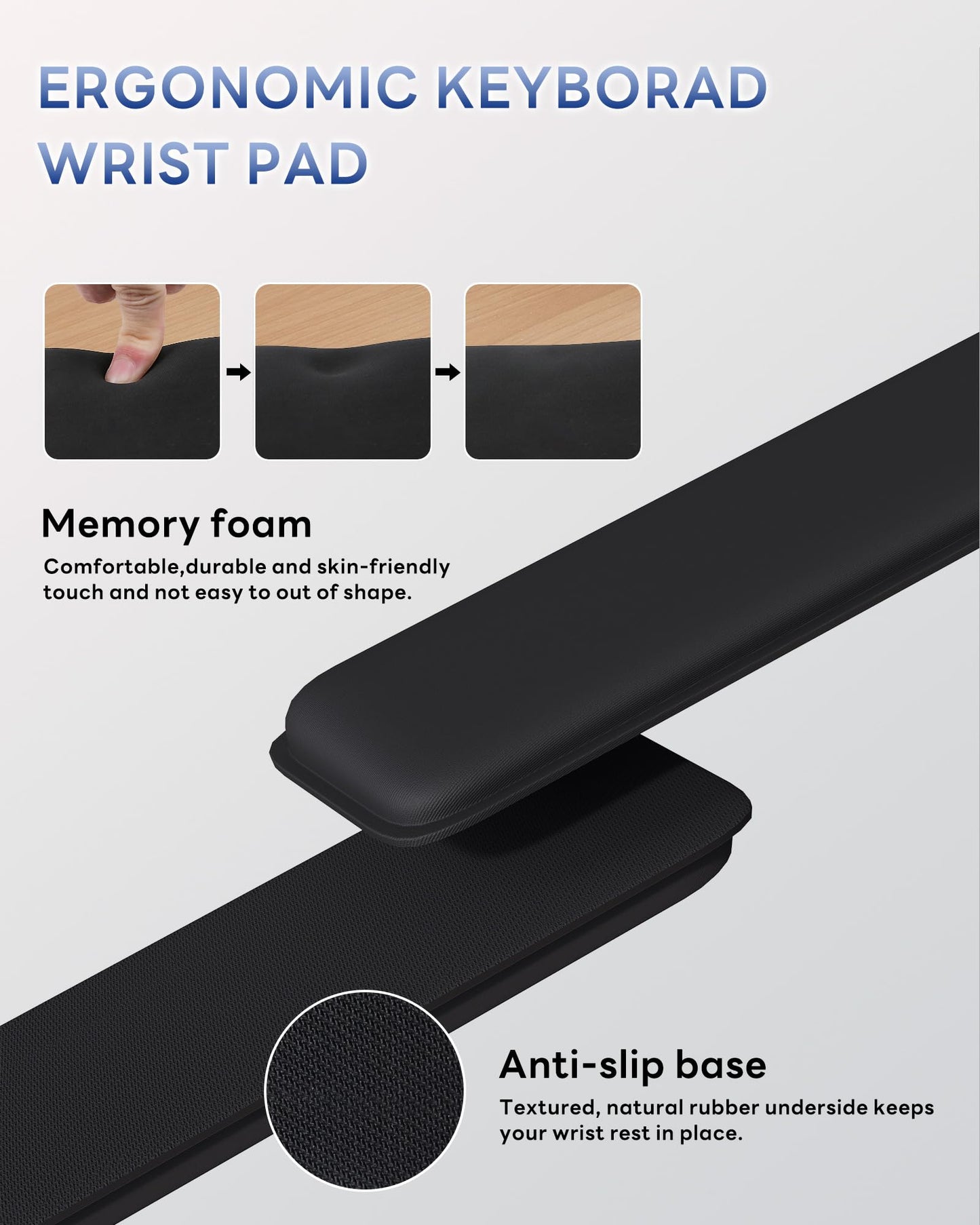 Laborio Computer Keyboard Wrist Rest, Keyboard Riser Stand for Desktop