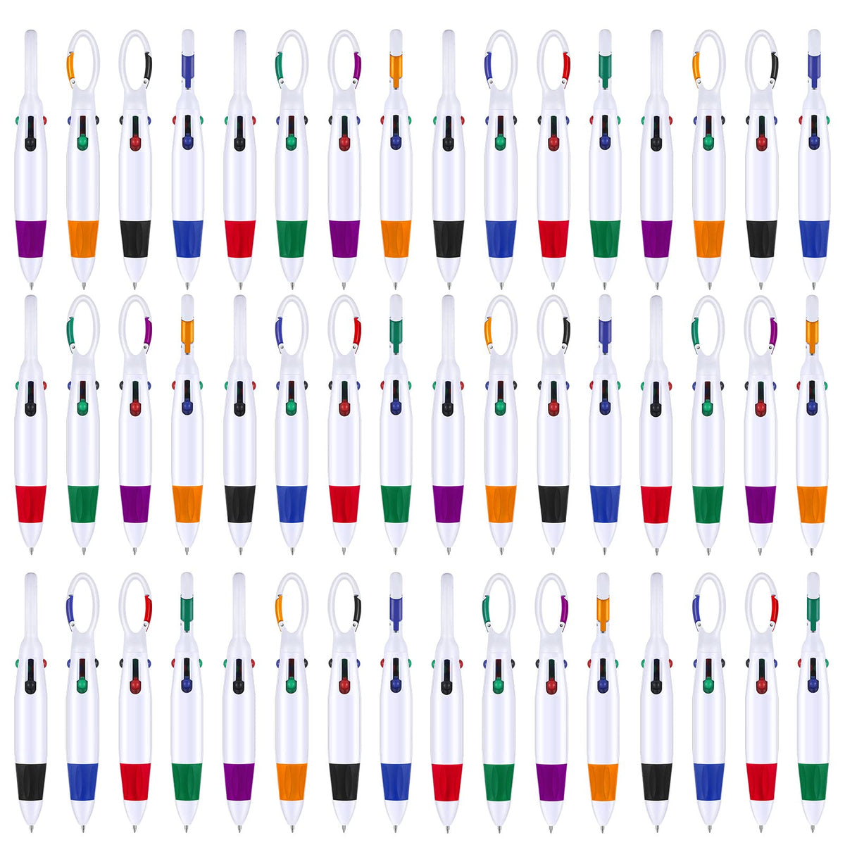 Yinder 200 Pieces Bulk Retractable Shuttle Pens 4-in-1 Multi-color Ink