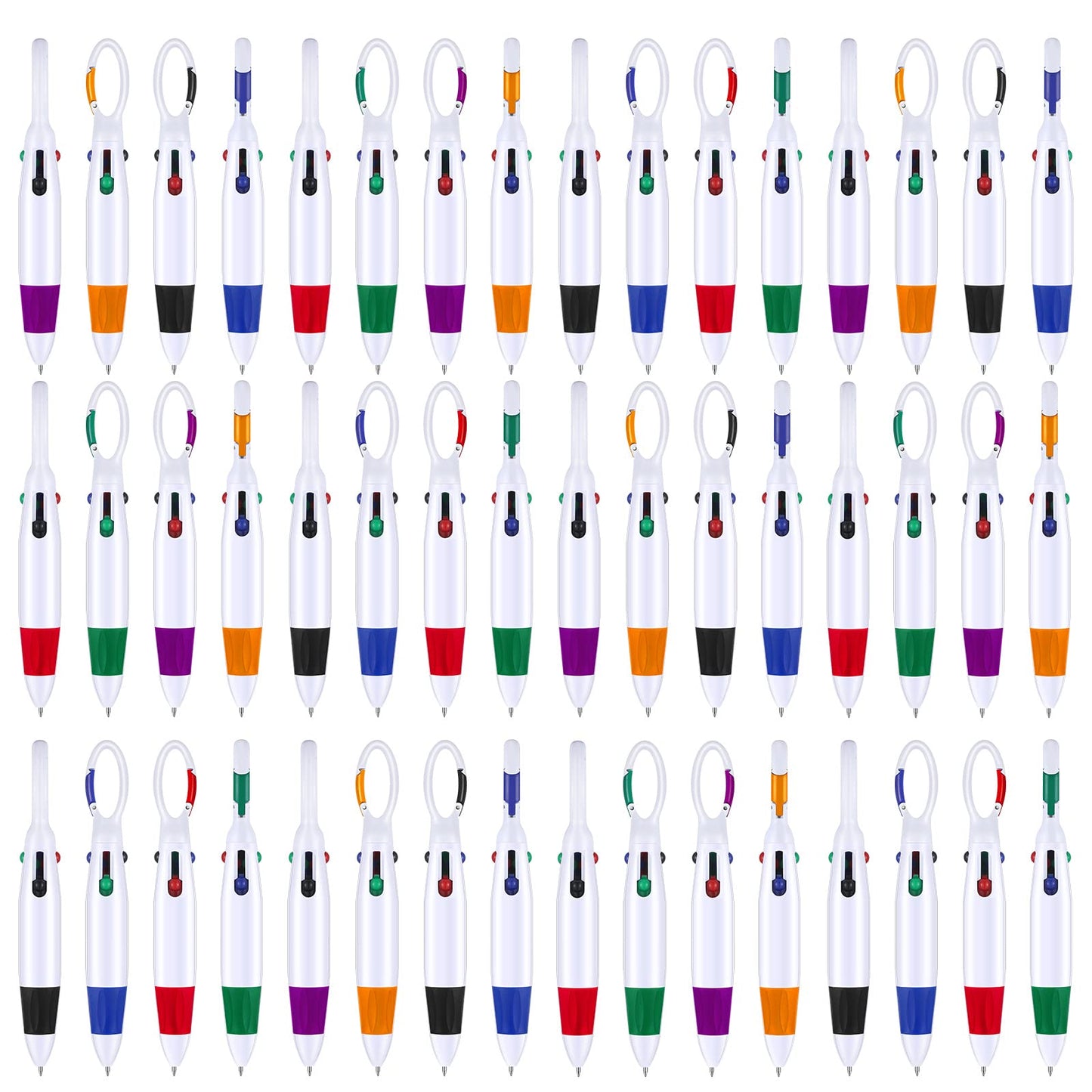 Yinder 60 Pieces Bulk Retractable Shuttle Pens 4-in-1 Multi-Color Ink