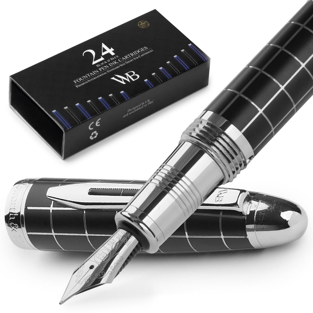 Wordsworth & Black Majesti Fountain Pen Set for Writing, Extra Fine Nib