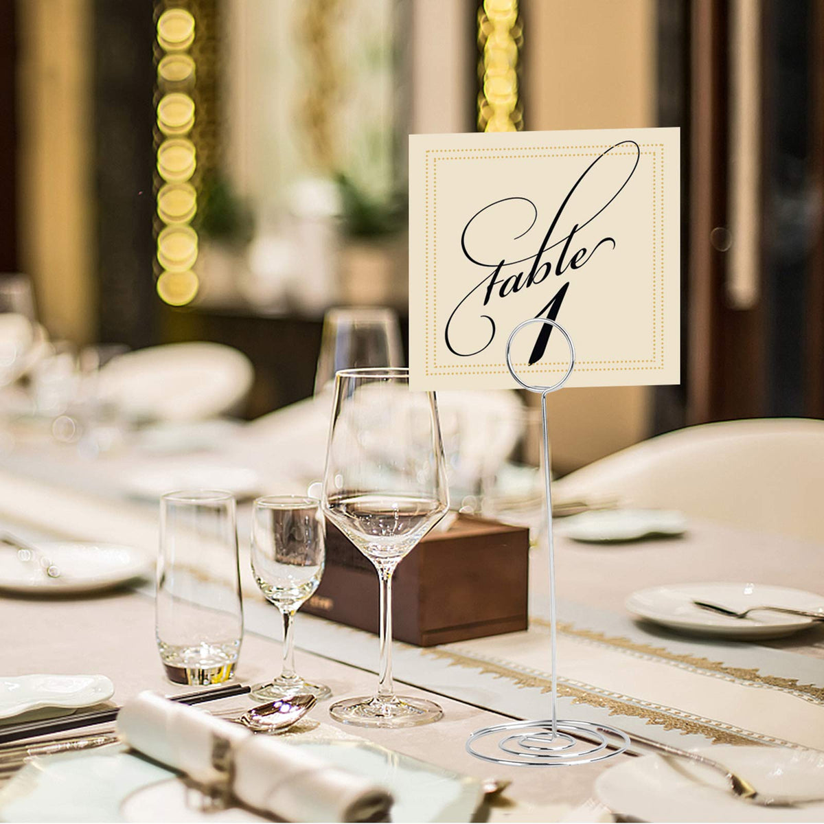 Radezon 20 Pack 8.75 inch Tall Table Number Holders Place Card Holder Table Picture Holder Wire
