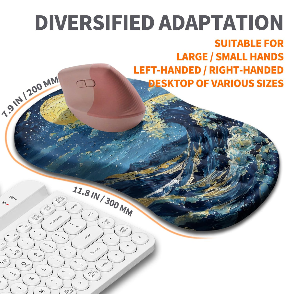 Armanza Ergonomic Joint Wrist Support Mouse Pad with Memory Foam Cushion Massage Bump, Carpal