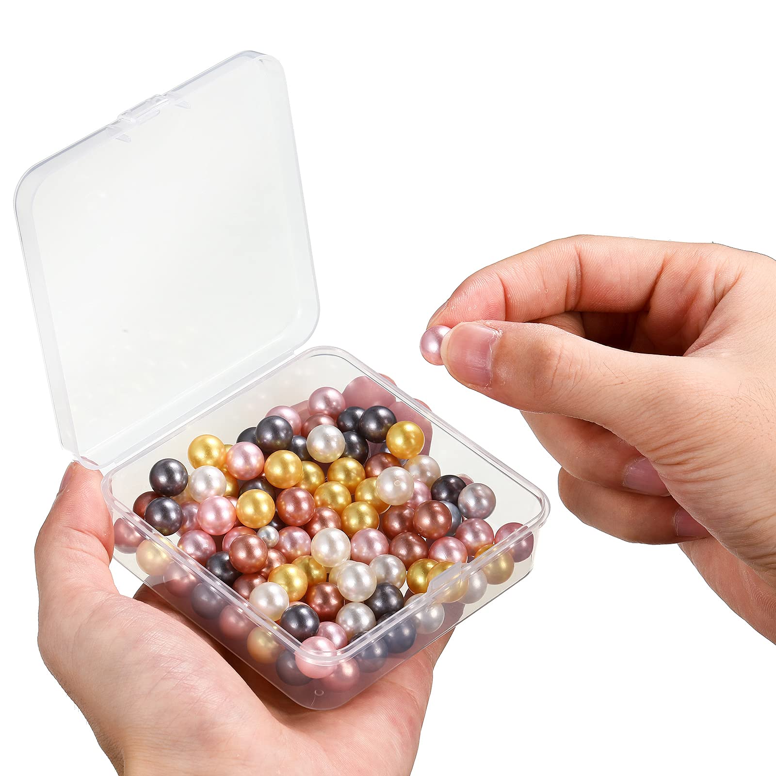 Jetec 18 Pieces Small Clear Plastic Storage Box, 3.3 x 3.3 x 1.1 Inch