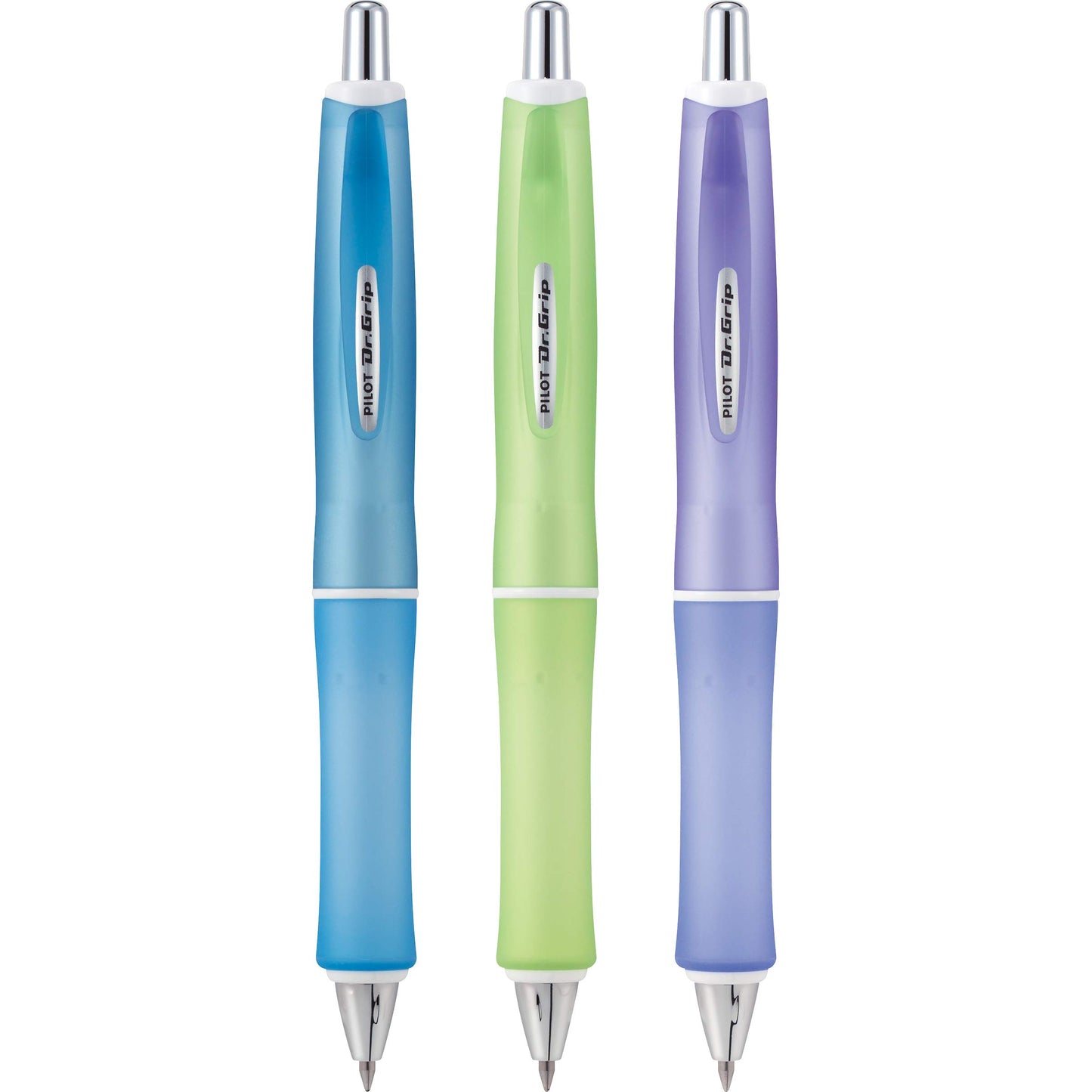 PILOT Dr. Grip Frosted Ballpoint Pen, Black Ink, 3-Pack