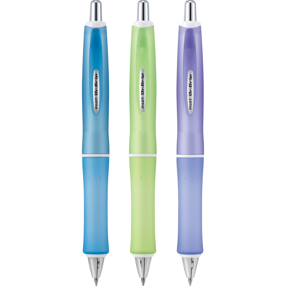 PILOT Dr. Grip Frosted Ballpoint Pen, Black Ink, 3-Pack