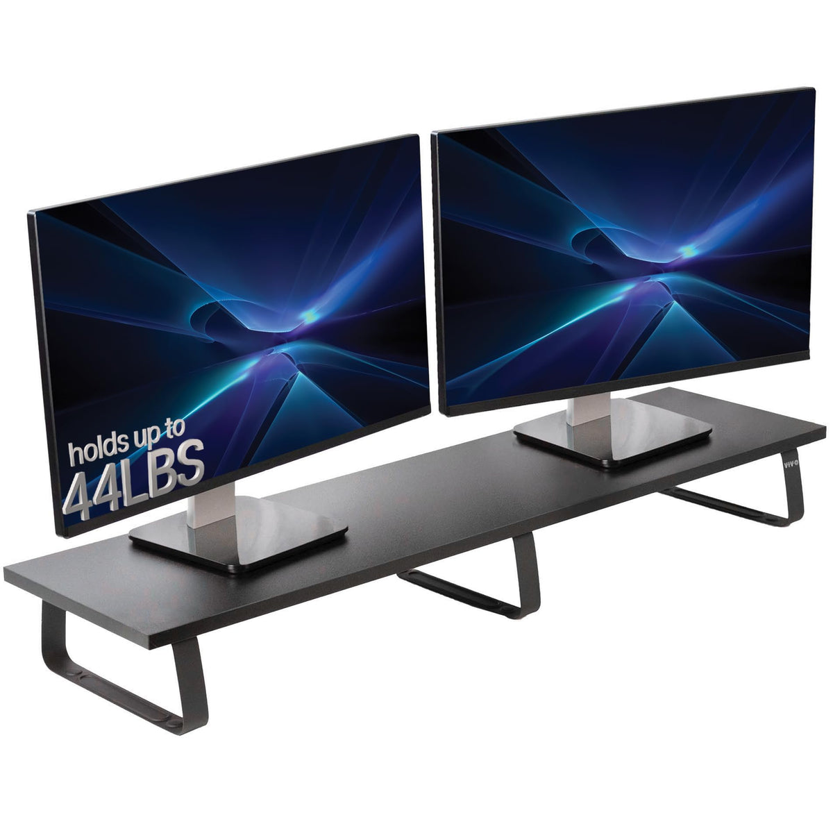 VIVO 39 inch Extra Long Monitor Stand, Wood & Steel Desktop Riser, Dual Screen, TV, Keyboard