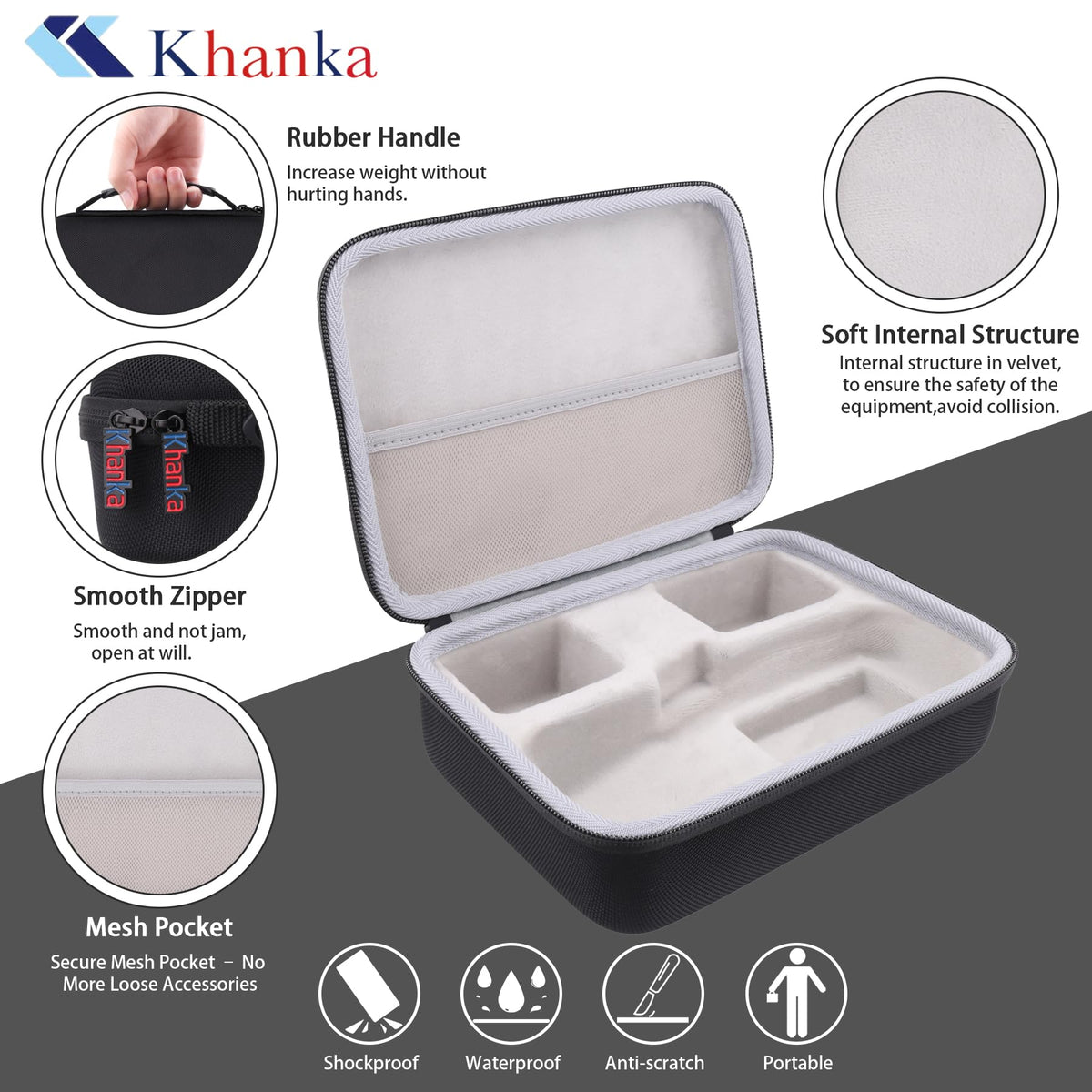 khanka Hard Carrying Case for DYMO LetraTag LT-100H / 100H Plus Handheld Label Maker – Protective