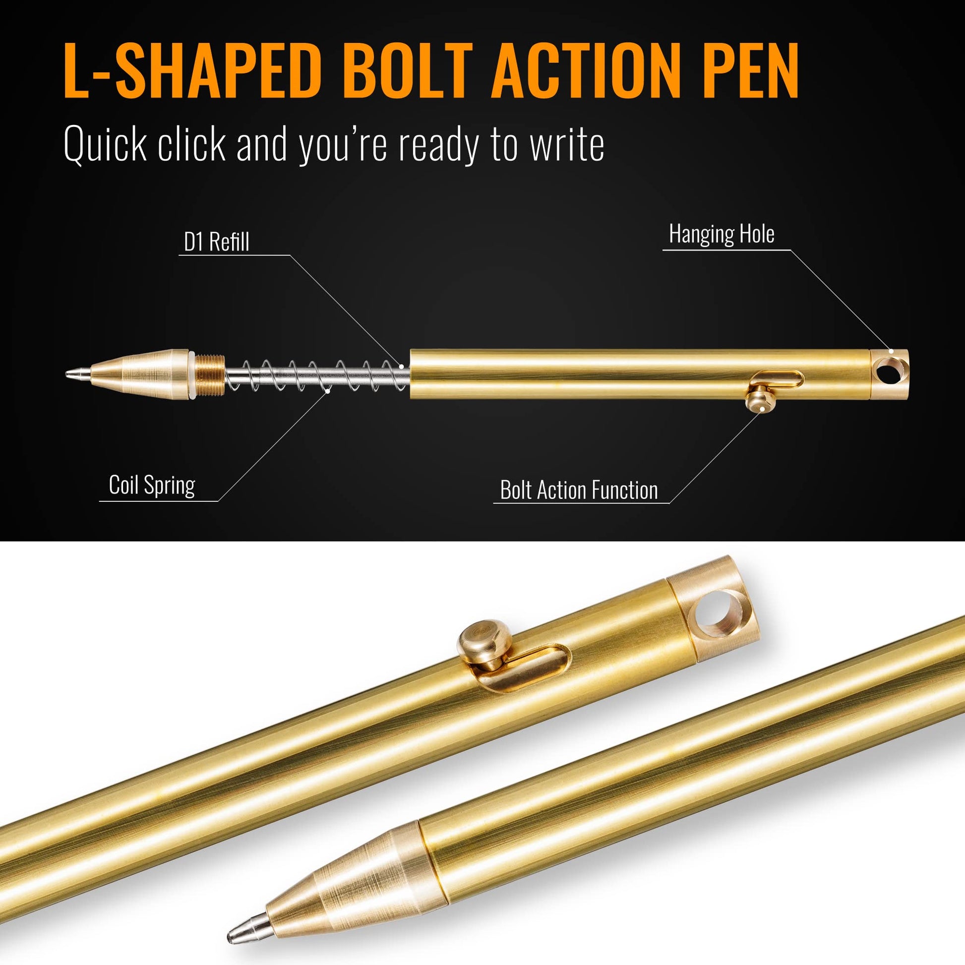 KeyUnity KP00 Titanium Bolt Action Fine Point Pen for Everyday Carry