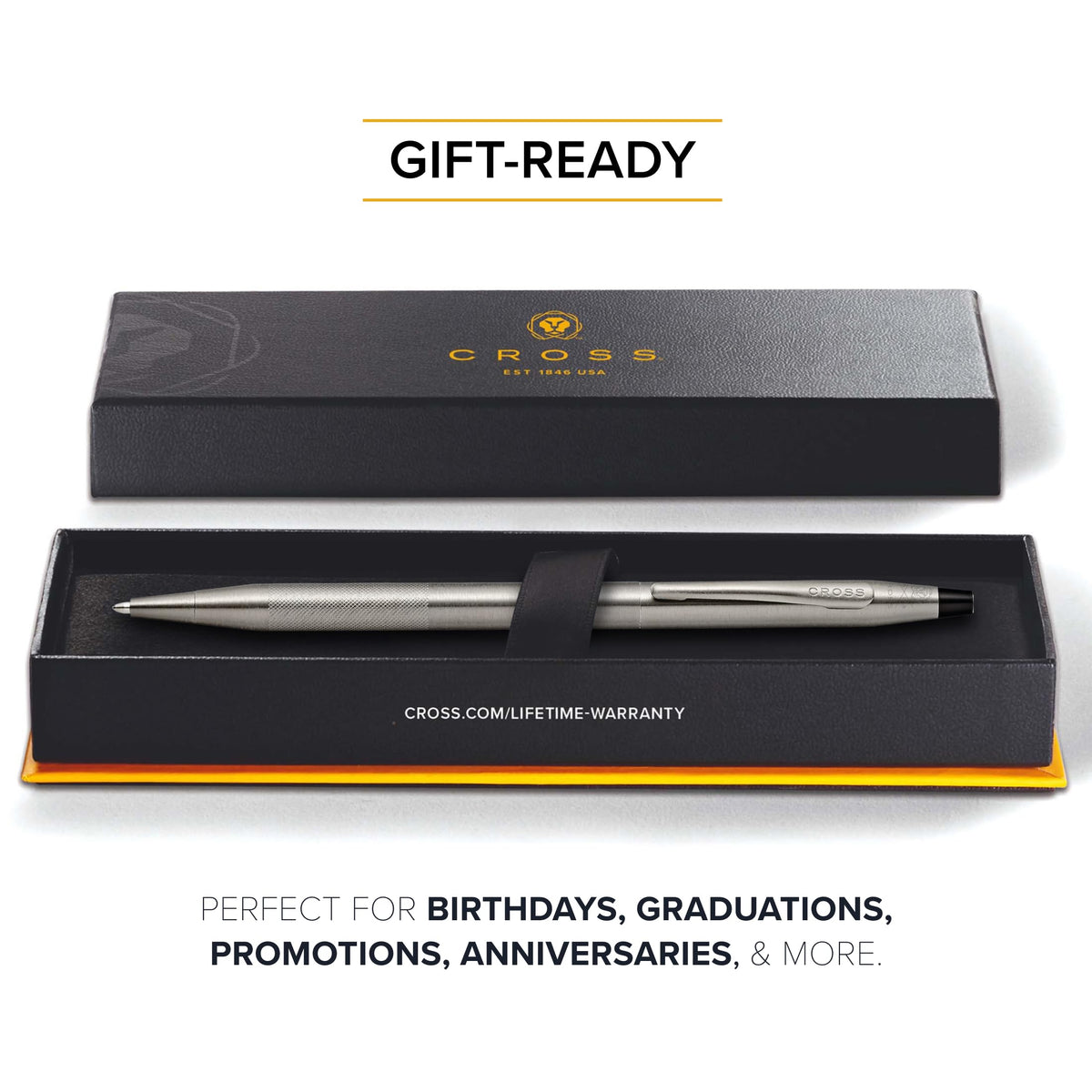 Cross Classic Century Titanium Gray Micro-knurl Ballpoint Pen, Black Ink