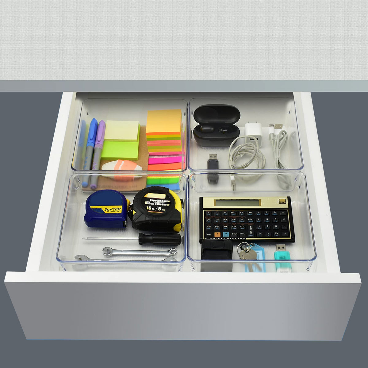 Acrimet Drawer Organizer Modular, Box Tray Storage Bins for Office, Home, Makeup, Kitchen, Junk