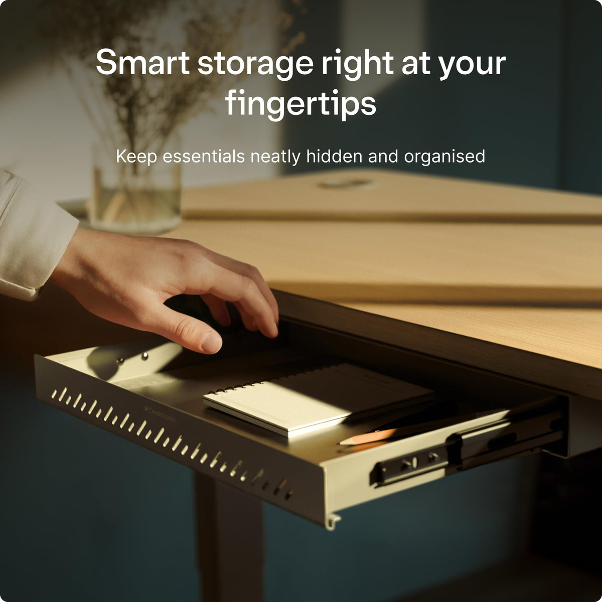 Desktronic Under Desk Drawer — Hidden Under-Desk Storage Organizer, Easy Install, Large Capacity