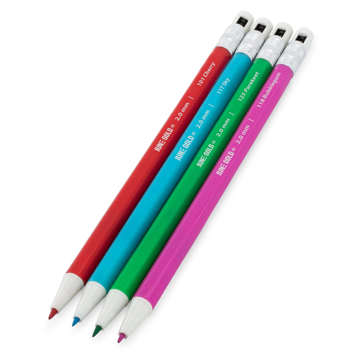 June Gold 36 Colored 2.0 mm Mechanical Pencils/w 36 Refills & 2 Sharpeners